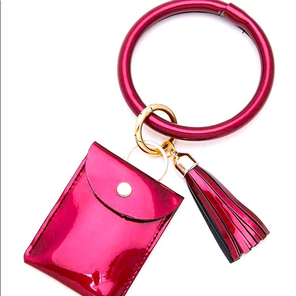 Vinyl Card Holder Bracelet Wallet - Picture 3 of 3